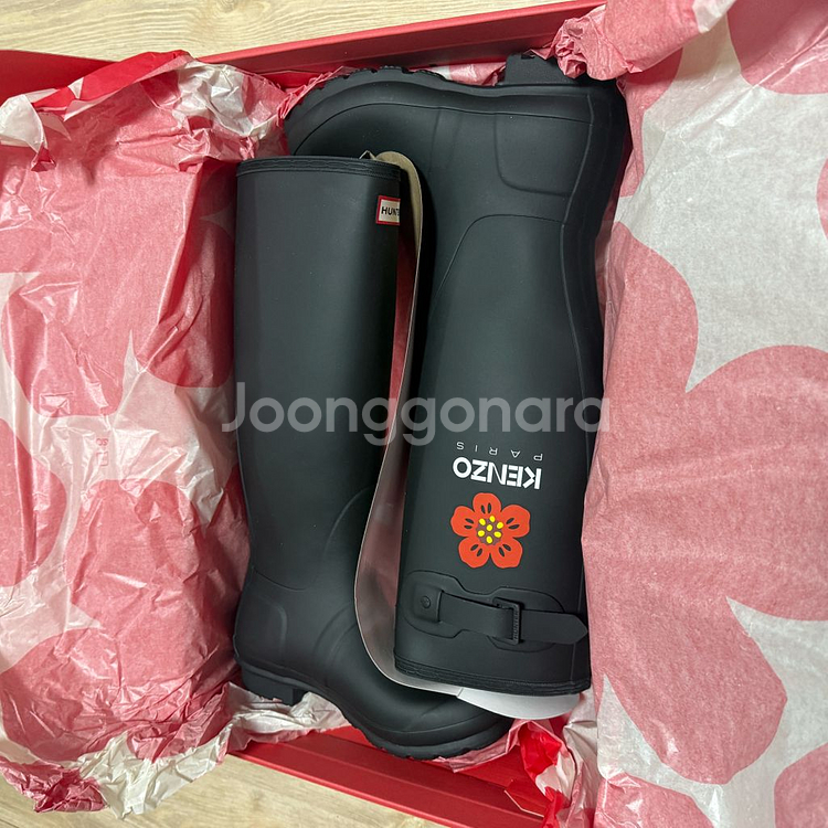 us5,220) 헌터X겐조 웰링턴 레인 부츠 블랙--0