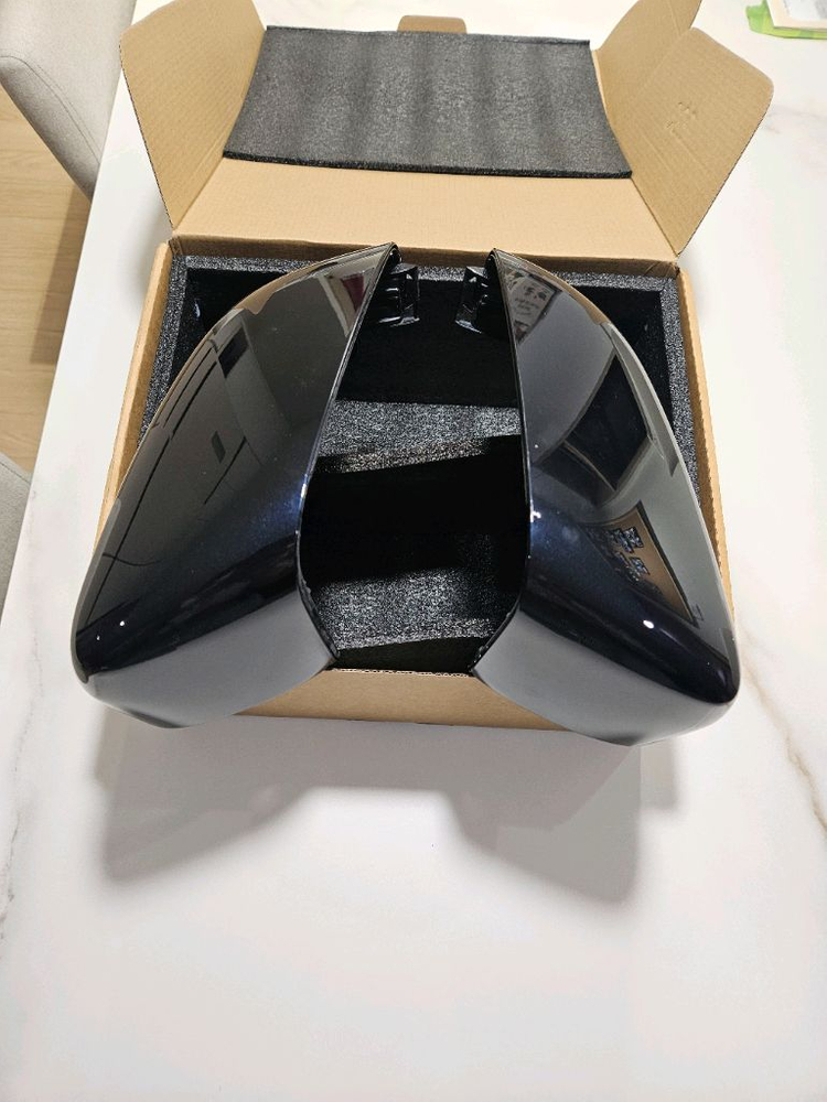 BMW 순정 카본블랙 사이드미러 커버+무빙 사이드리피터--0