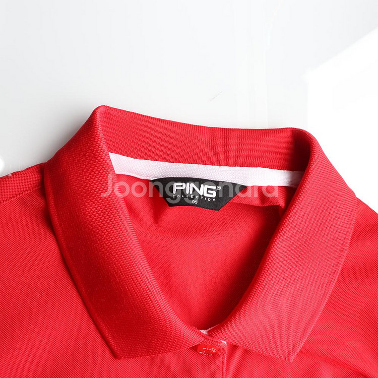 [M]핑 골프 레드 반팔 PK 카라 폴로 티셔츠--4
