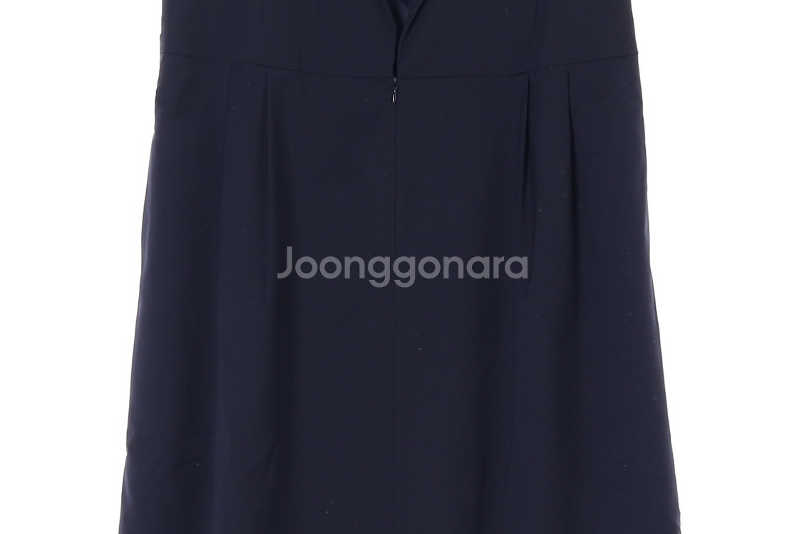 [M]손정완 네이비 울블랜드 민소매 집업 셔츠원피스--2