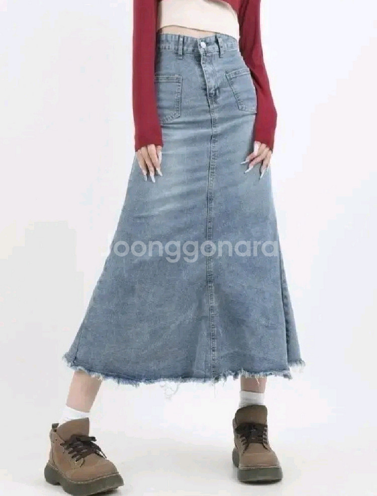 롱 청치마 데님 치마 새제품 M L사이즈--1