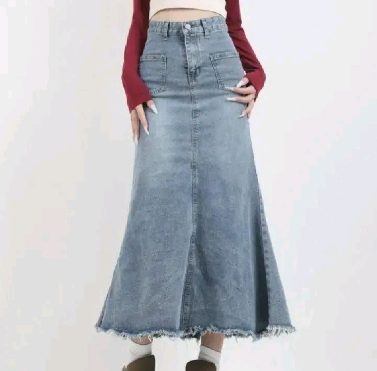 롱 청치마 데님 치마 새제품 M L사이즈--3
