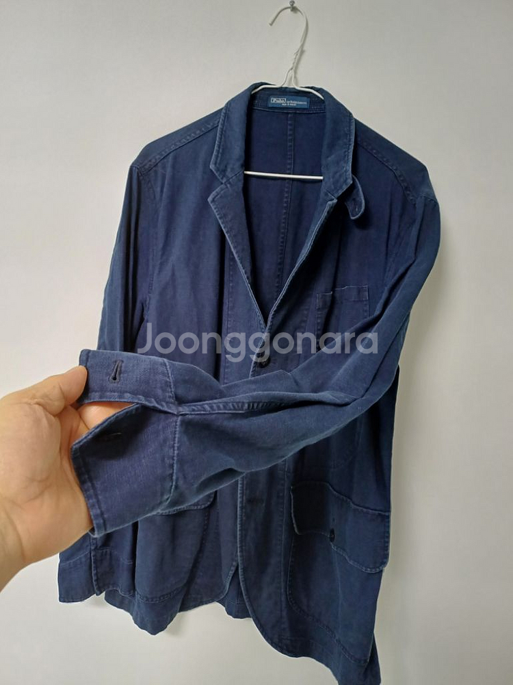 남성 폴로랄프로렌 데님워싱 면.린넨 자켓 (네이비105--4