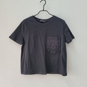 자라 레이스포켓 반팔티