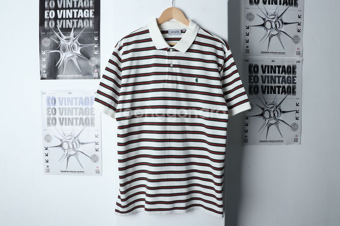 (XL-2XL) 칼하트 반팔 카라 티셔츠 스트라이프--2
