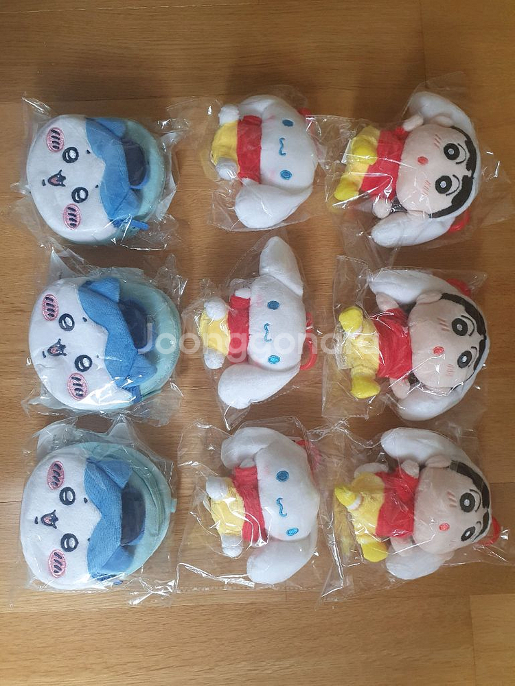 짱구 시나모롤 인형 키링 및 먼작귀 파우치 이디야콜라보--1