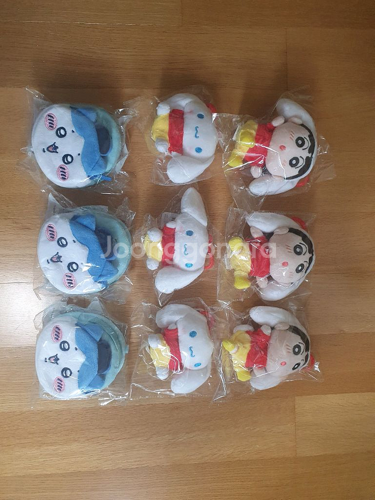 짱구 시나모롤 인형 키링 및 먼작귀 파우치 이디야콜라보--0