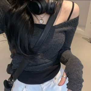 골지 워머 티 (정가 22,900원) 다크그레이 차콜
