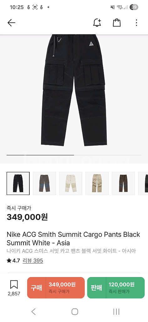나이키 ACG 스미스 서밋 카고 팬츠 블랙 서밋 화이트--3