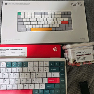 누피 nuphy air 75 v2 카우베리축 + 키캡