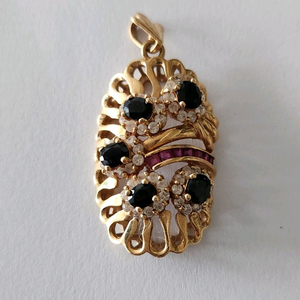 14K 존재감있는 사파이어 펜던트