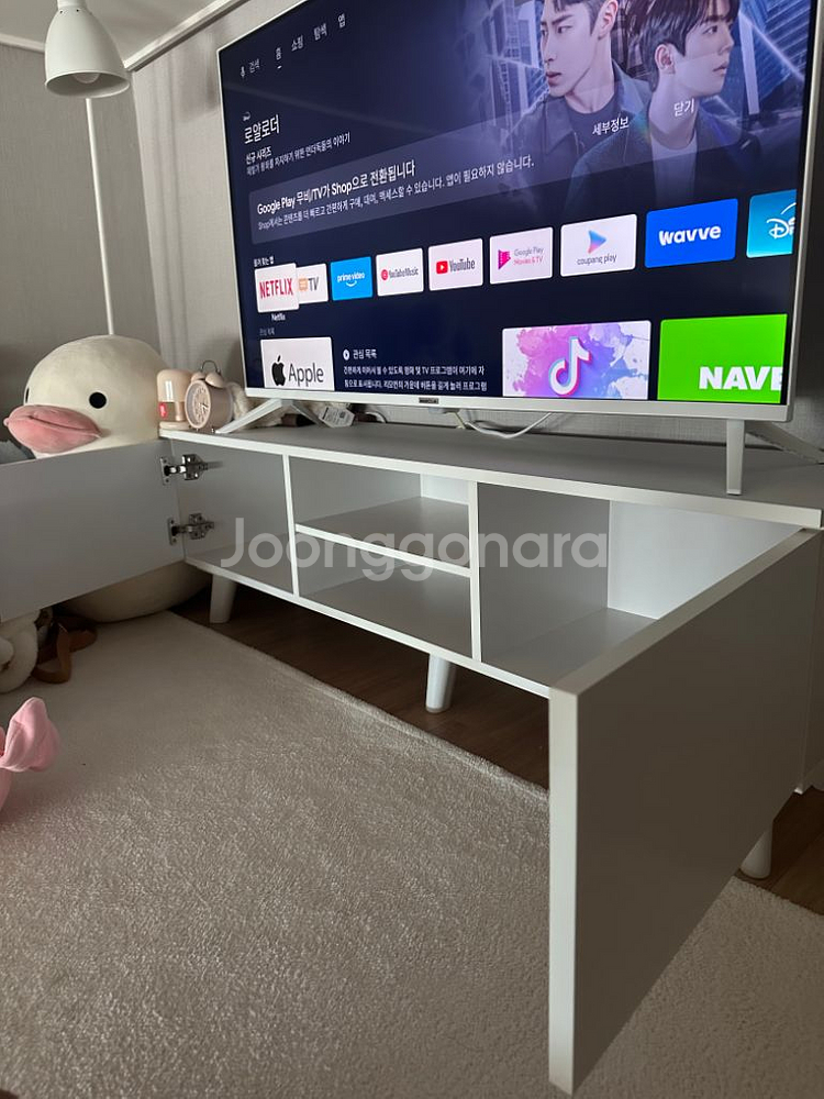 시티브 화이트 제로베젤 스마트 tv +거실장--3