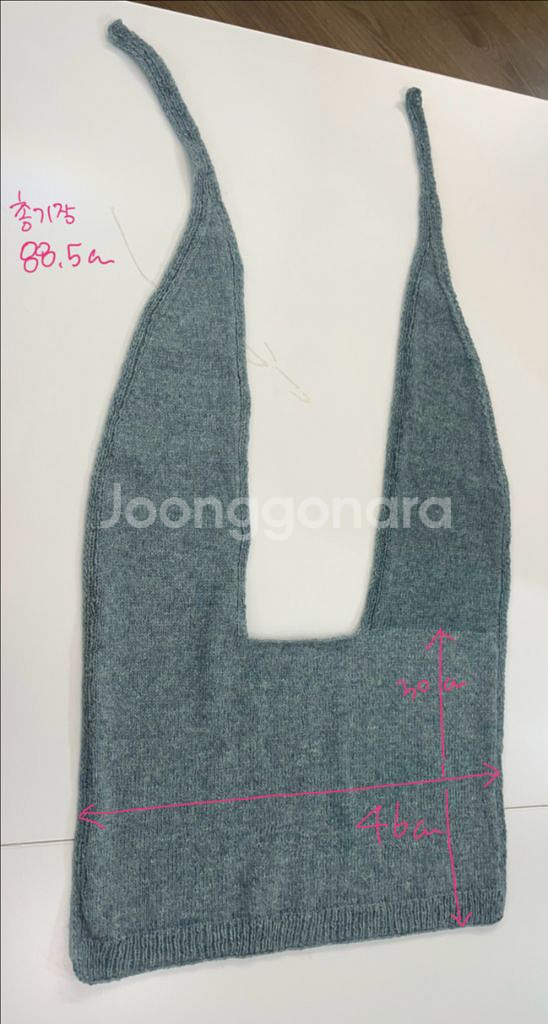 손뜨개 니트 어깨사각숄더(사계절용)--8