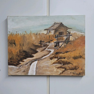 유화 그림 6호 오두막