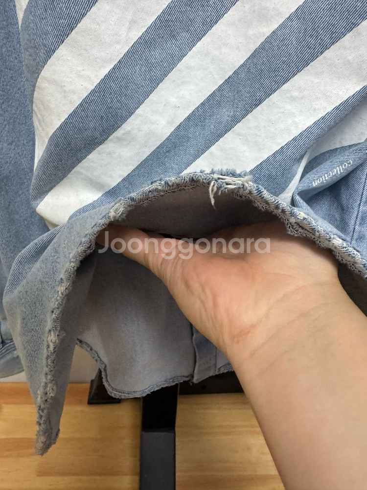 오프화이트 템퍼레쳐 데님 자켓 셔츠 XXL--3