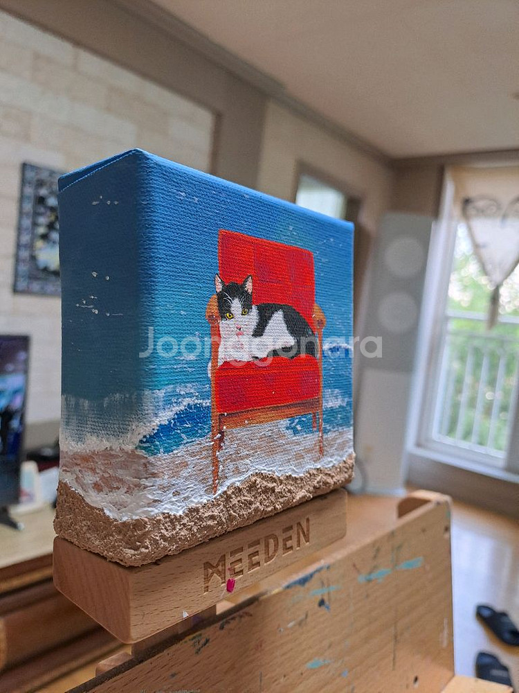 바닷가 고양이 아크릴 그림액자입니다--2