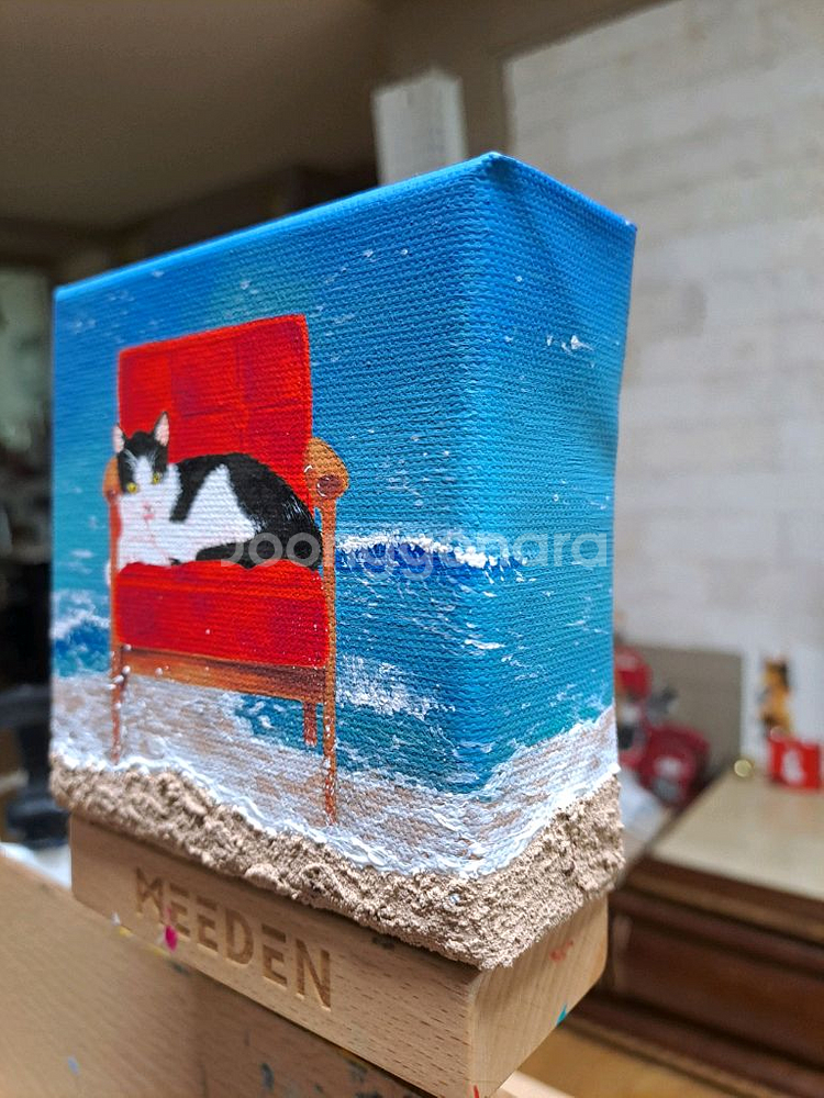 바닷가 고양이 아크릴 그림액자입니다--1