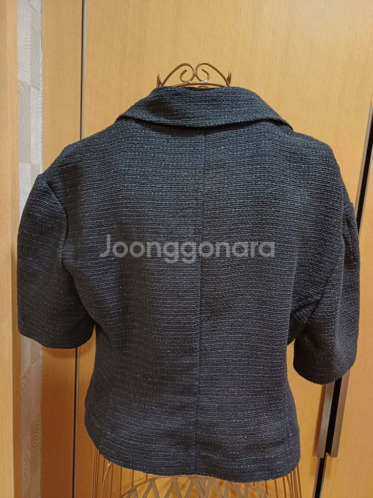 매넌 mannon 트위드 반팔 자켓 S size--4