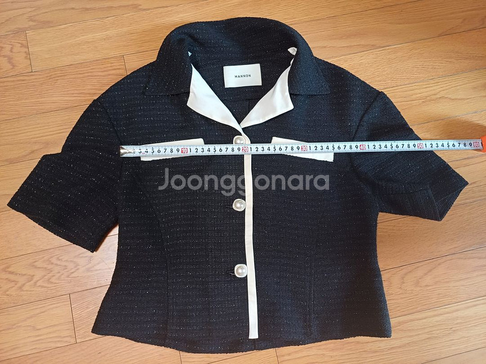 매넌 mannon 트위드 반팔 자켓 S size--8