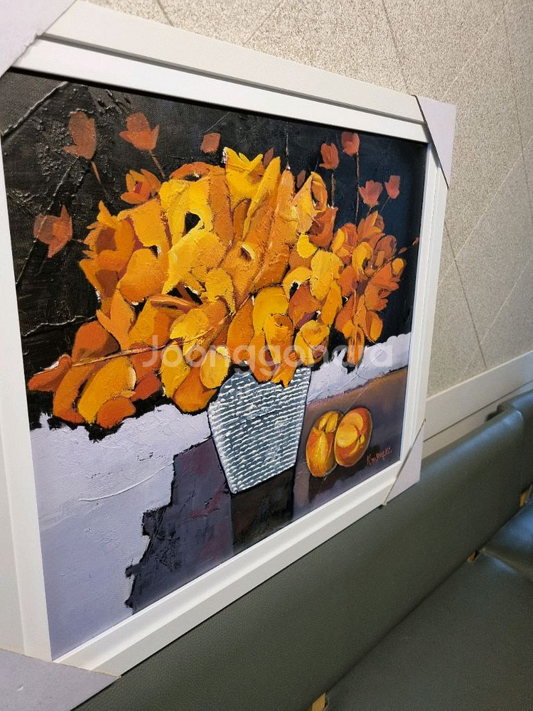 유화 반추상 꽃그림 액자--3