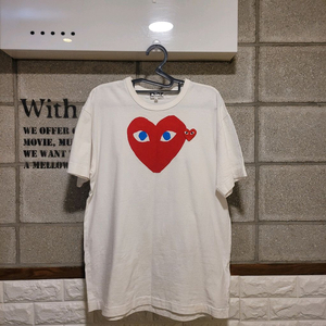 꼼데가르송 빅와펜 블루아이 티셔츠 XL