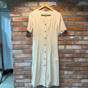 (66)리스트 LIST 브이넥 단추버튼 롱원피스 롱드레