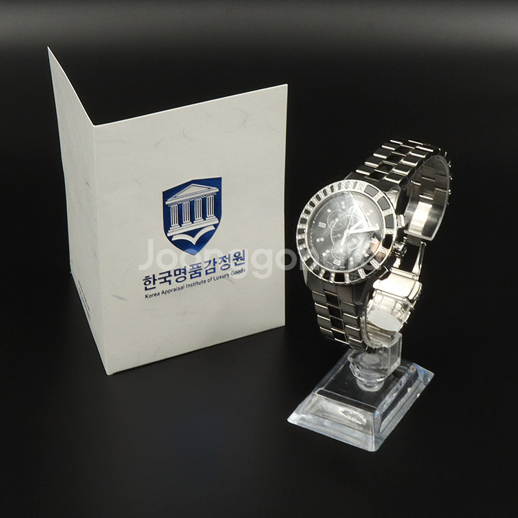 디올 38MM 스틸 쿼츠 다이아 베젤 크로노그래프 시계--1