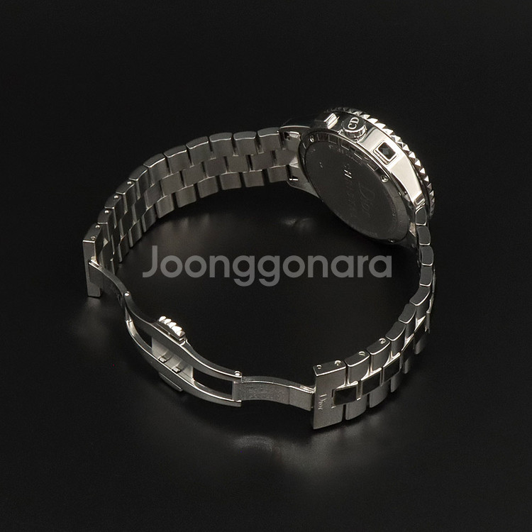 디올 38MM 스틸 쿼츠 다이아 베젤 크로노그래프 시계--2