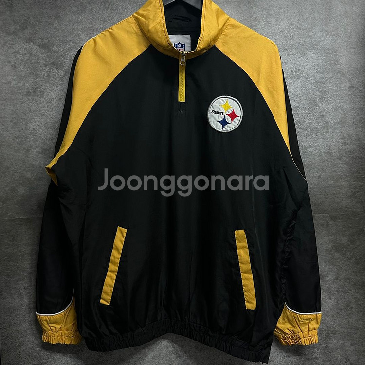 [100] NFL 스틸러스 올드스쿨 바람막이 아노락집업--0