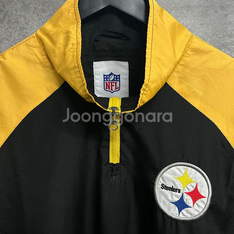 [100] NFL 스틸러스 올드스쿨 바람막이 아노락집업--1