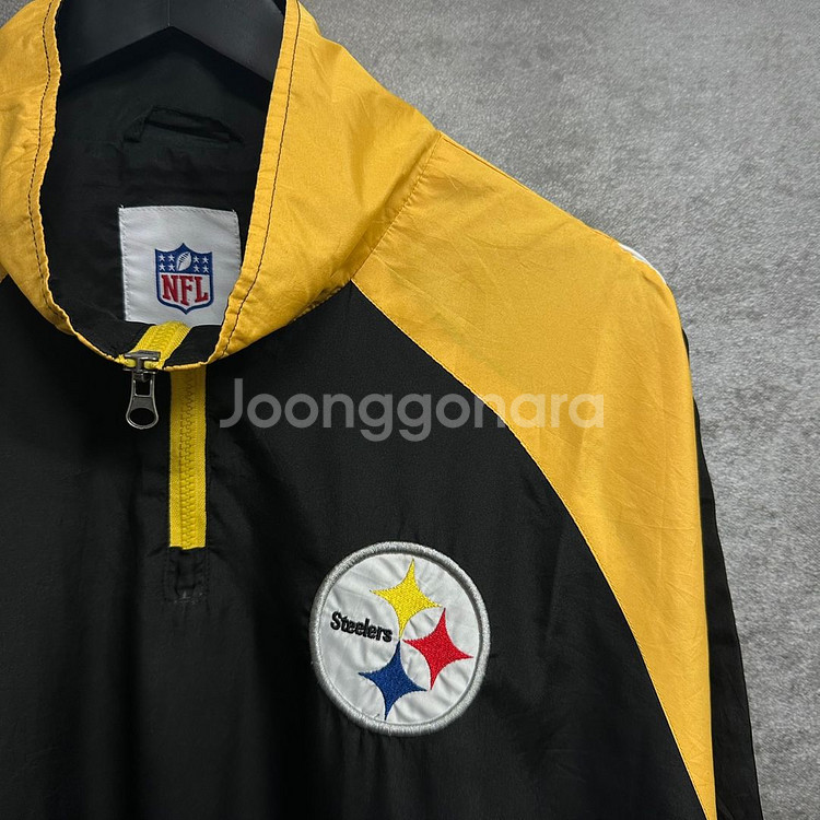 [100] NFL 스틸러스 올드스쿨 바람막이 아노락집업--3