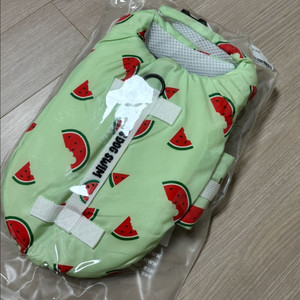 강아지 구명조끼 (귀여운 수박패턴)