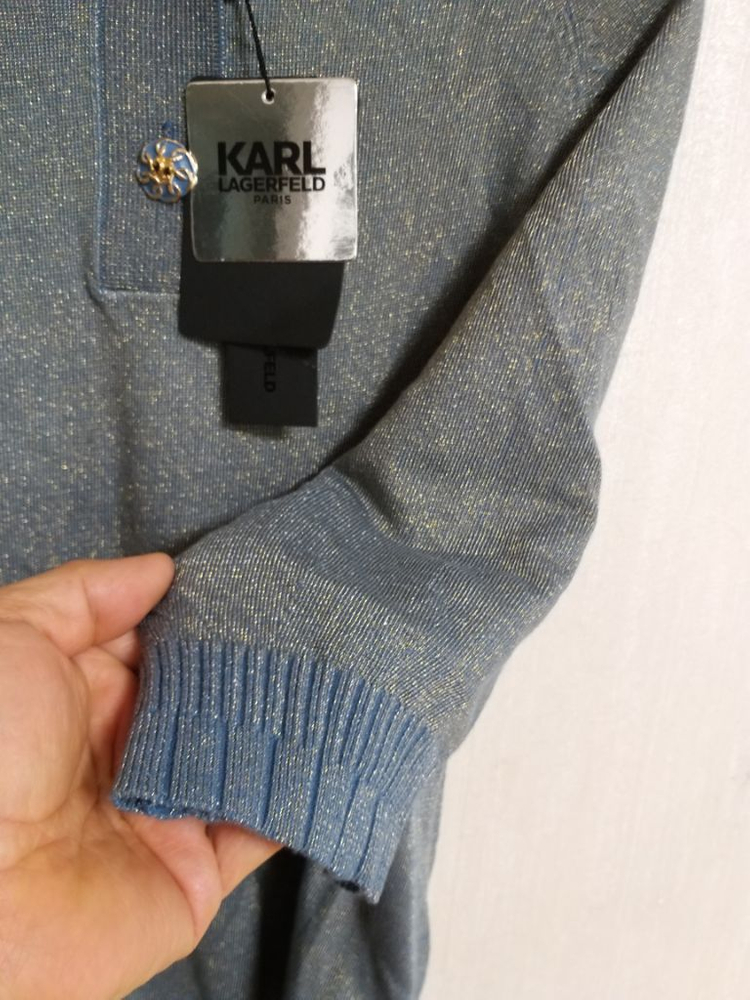 여성 칼라거펠트 반팔 카라니트 (새상품.95) 이미지