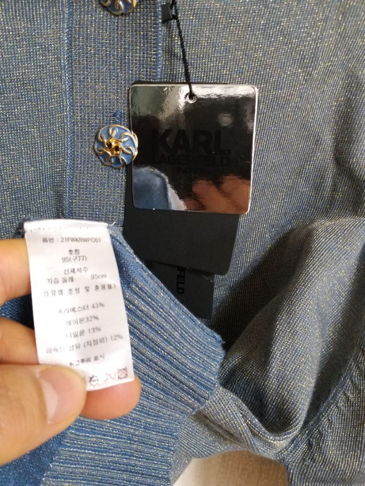 여성 칼라거펠트 반팔 카라니트 (새상품.95) 이미지