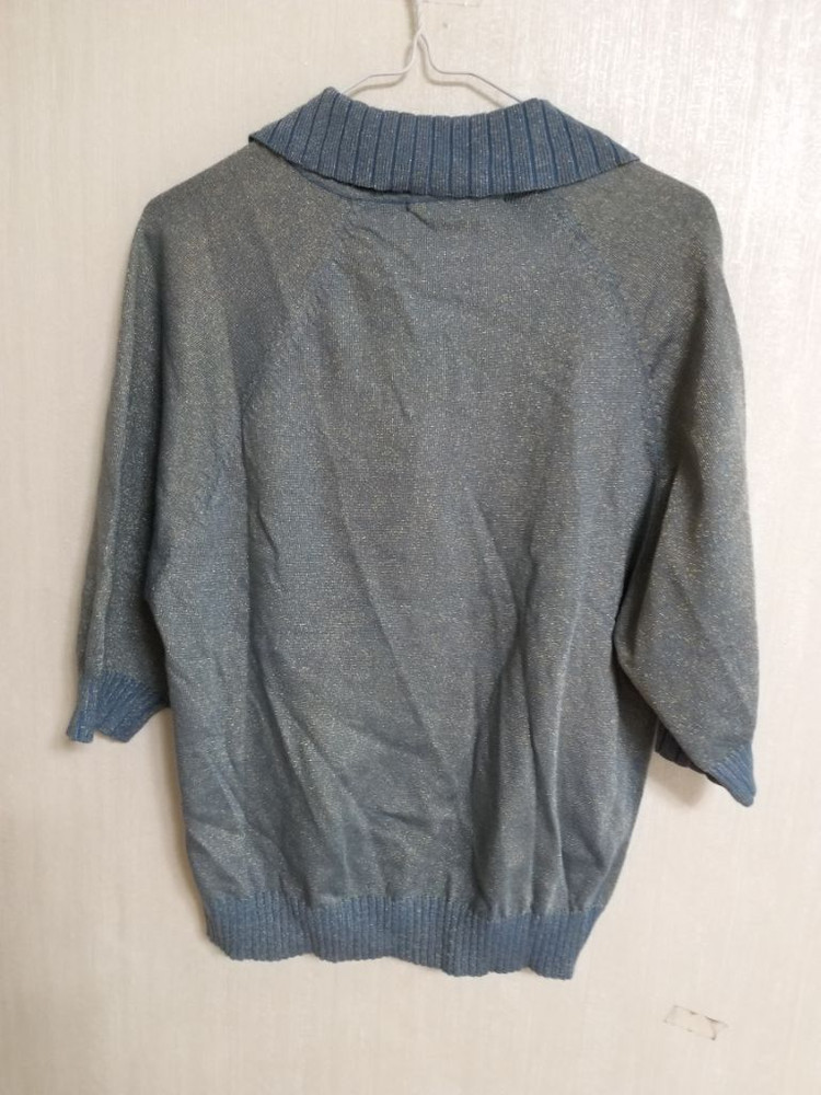 여성 칼라거펠트 반팔 카라니트 (새상품.95) 이미지