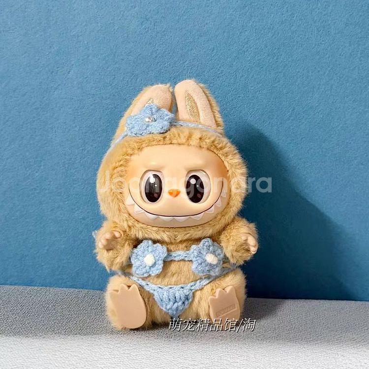핸드메이드 뜨개질 라부부 인형옷 플라워 비키니 세트--1