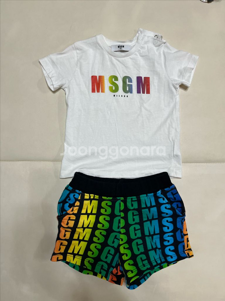 msgm 키즈 반팔 반바지 세트--0