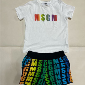 msgm 키즈 반팔 반바지 세트