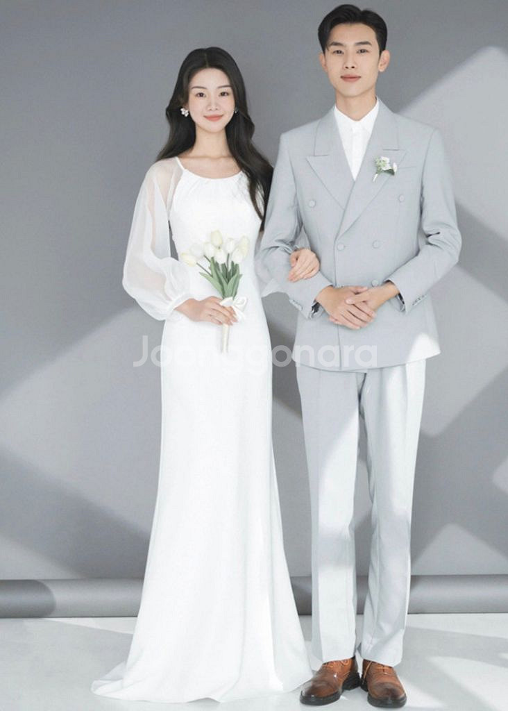 셀프웨딩 돌잔치 연주회 연회장 2부드레스 긴팔--1