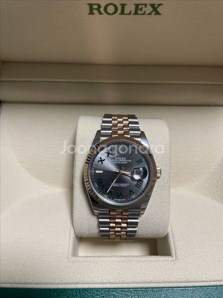 롤렉스 윔블던 18k베젤 로즈골드 콤비 36mm--2