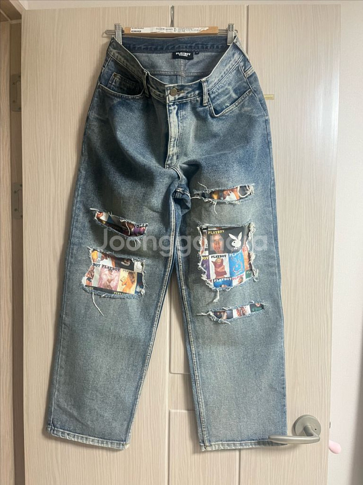 위캔더스 x 플레이보이 패치워크 바지 M--0