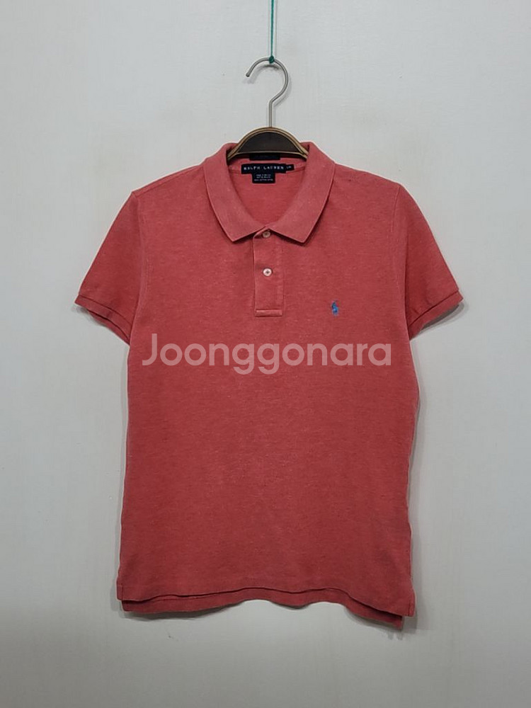 (L) 랄프로렌 폴로 반팔 카라티 살구색 로고 티셔츠--0