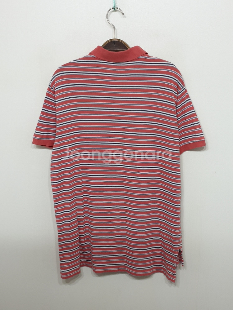 (L) 랄프로렌 폴로 반팔 카라티 줄가라 피케 티셔츠--5