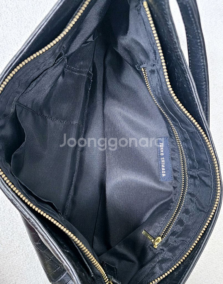 준코시마다 숄더백 호보백 악어무늬 가죽숄더백--3
