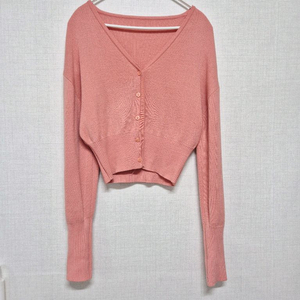 핑크 브이넥 가디건