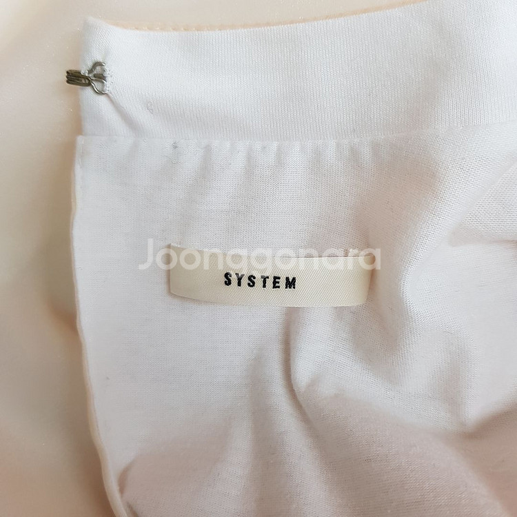 한섬 시스템 시스루 레이어드 그래픽 반팔 티셔츠 F--6