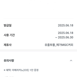 메가커피 아이스 아메리카노