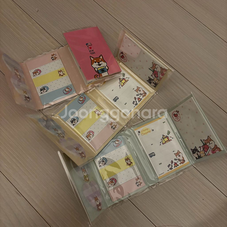 카나헤이, 시바견, 애니롤즈 떡메모지 투명슬림사각파우치--1