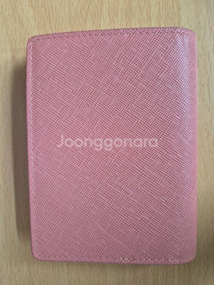 사만사타바사 핑크 가죽 반지갑--1