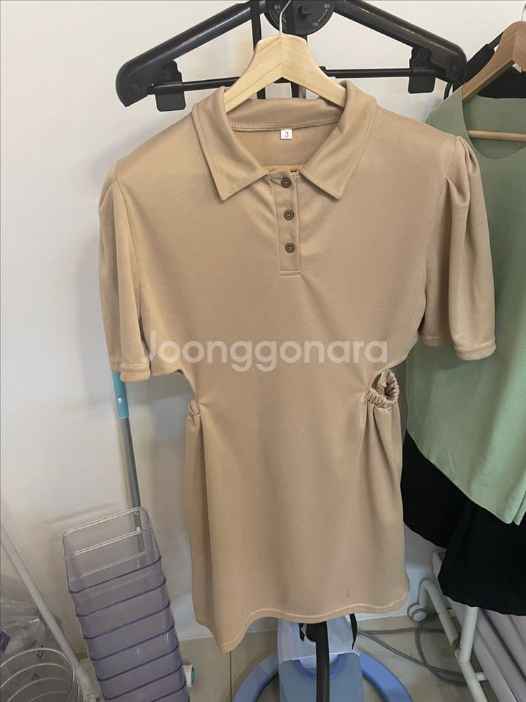 새상품 베이지 미니원피스--0